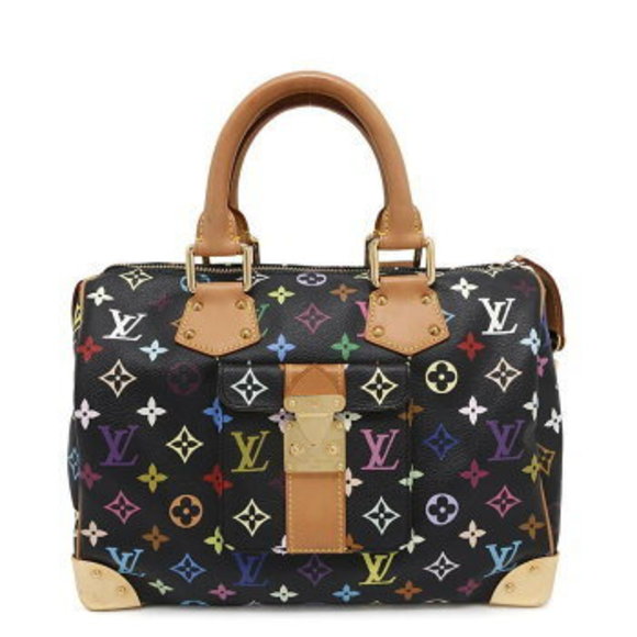 Louis Vuitton Multicolor Speedy Handbag Black Bag - Picture 1 of 8